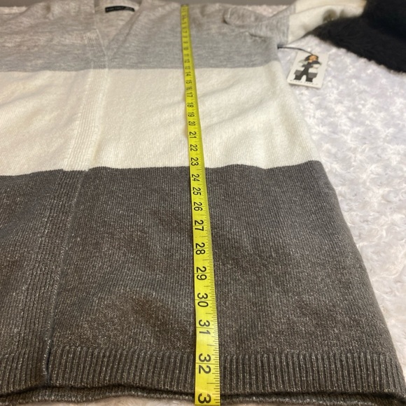 Black Tape open cardigan faux fur sleeves size Medium NWT! Versatile and fun! - Picture 9 of 11